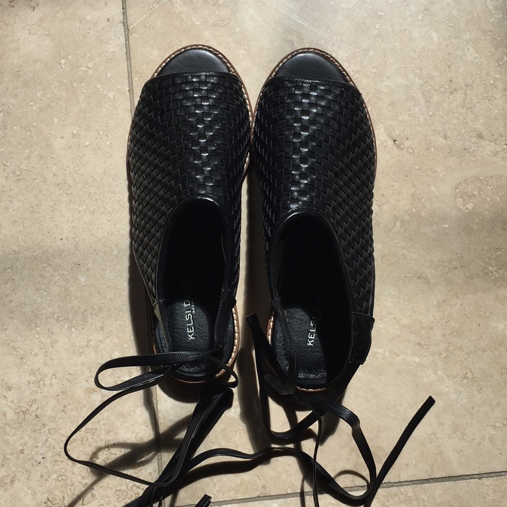 Black ankle tie Kelsey dagger Brooklyn sandals